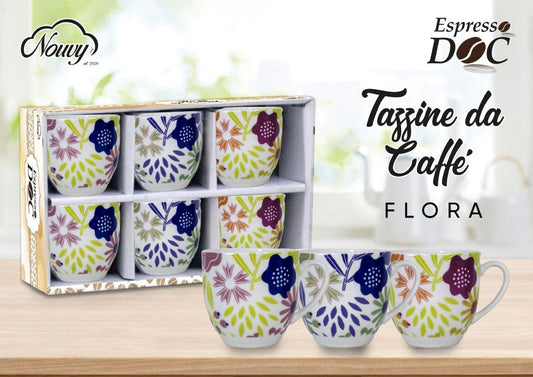 6 Tazzina Ceramica 90cc - Flora