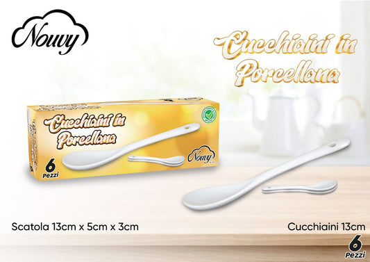 Cucchiaini In Porcellana Set 6Pz Color Box