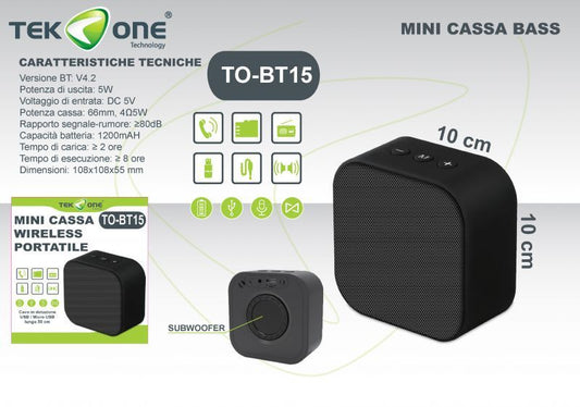 Mini Cassa Wireless Portatile BT15