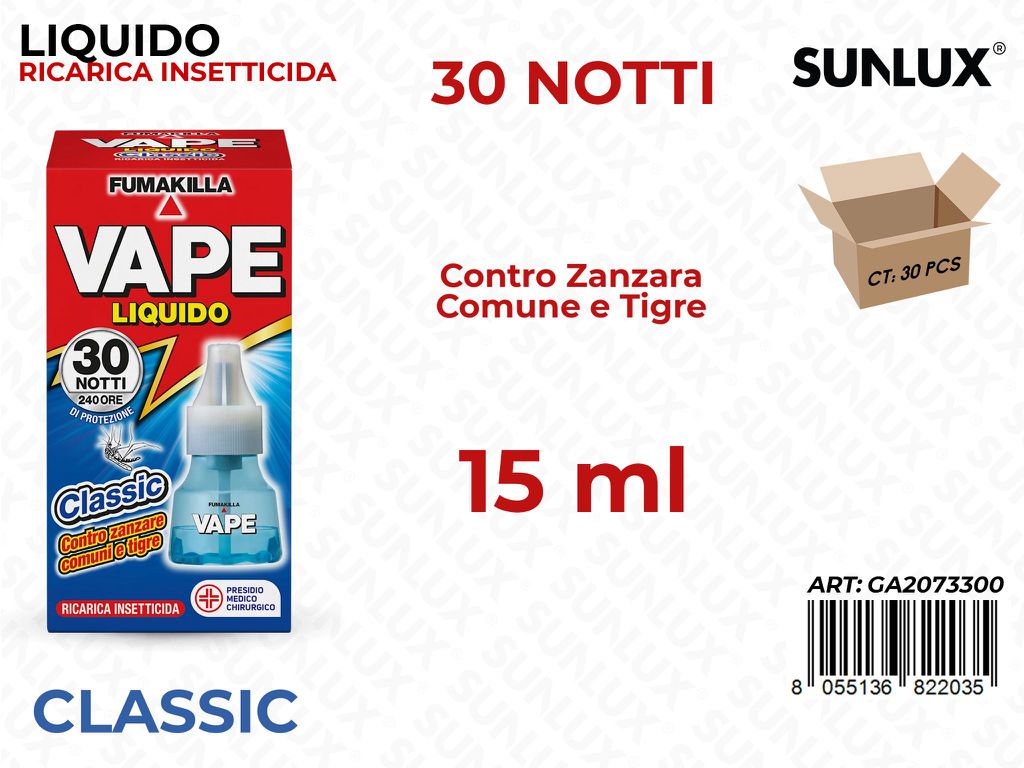 Vape Liquido Ric. Insetticida 15ML Classic