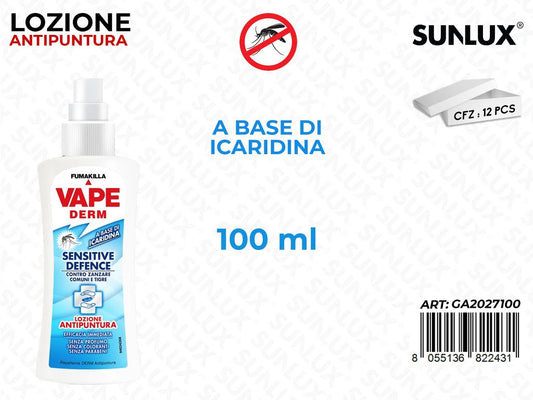 Vape Derm Lozione Antipuntura Sensitive Defence 100ML