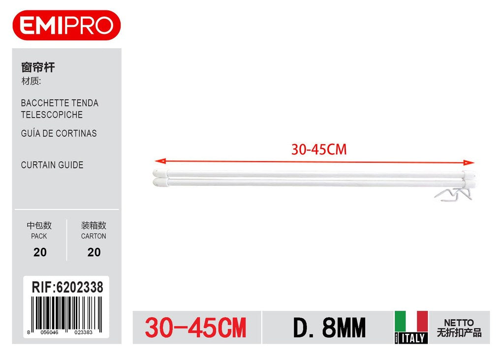 Bacchette Tenda Telescopiche D.8mm 30/45cm