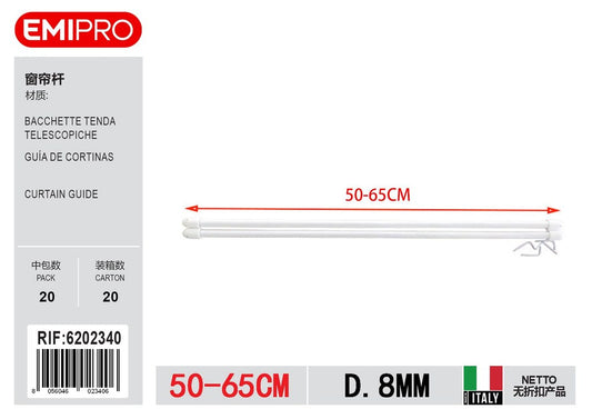 Bacchette Tenda Telescopiche D.8mm 50/65cm
