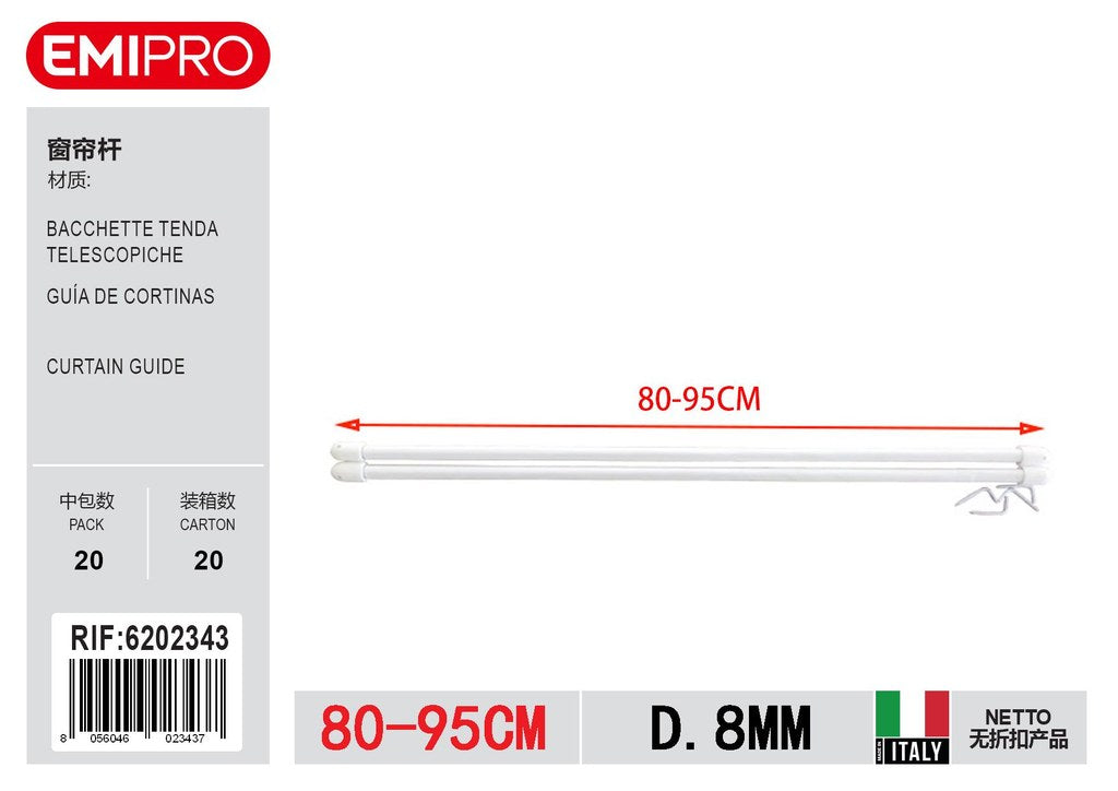 Bacchette Tenda Telescopiche D.8mm 80/95cm