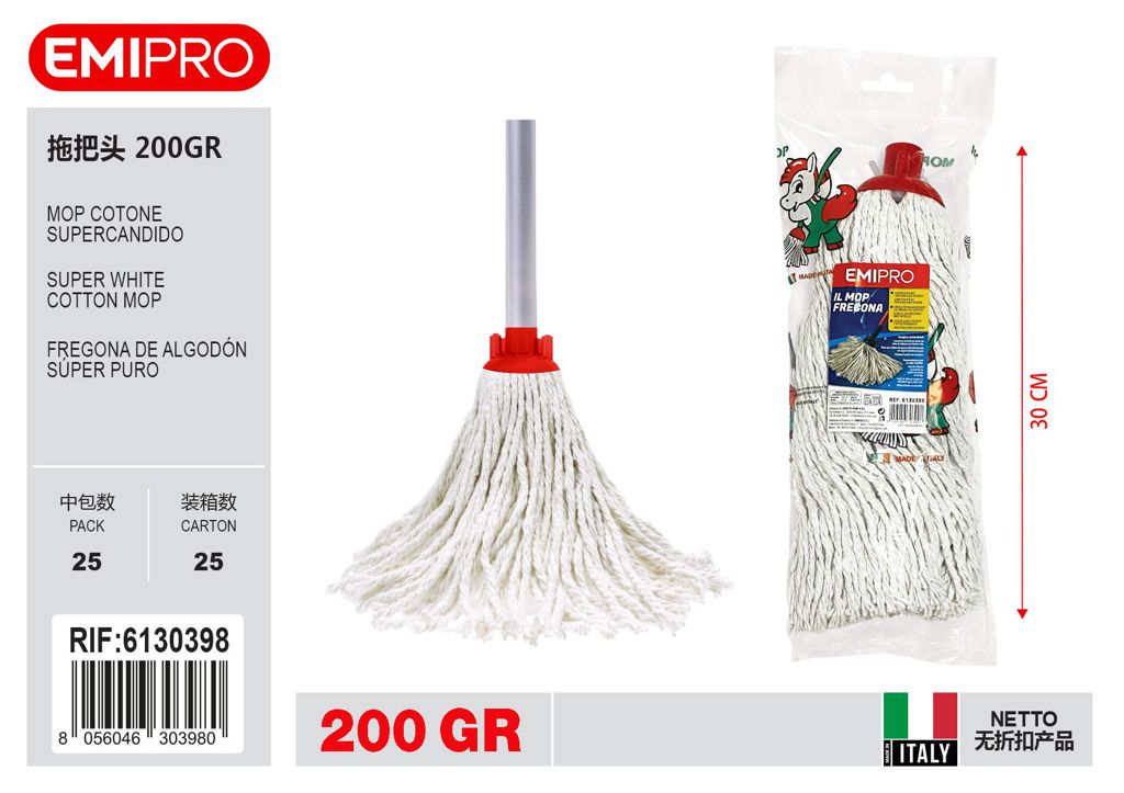 Mop Cotone Supercandido 200Gr