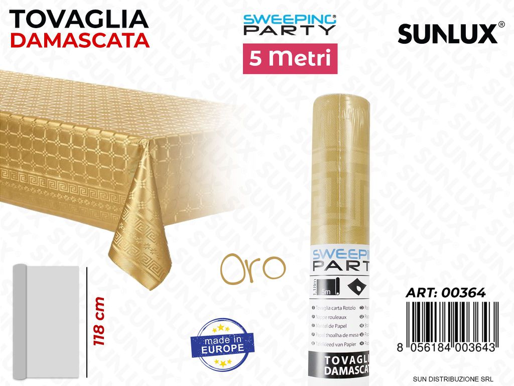 118CM*5MT TOVAGLIA ORO METAL DAMASC.