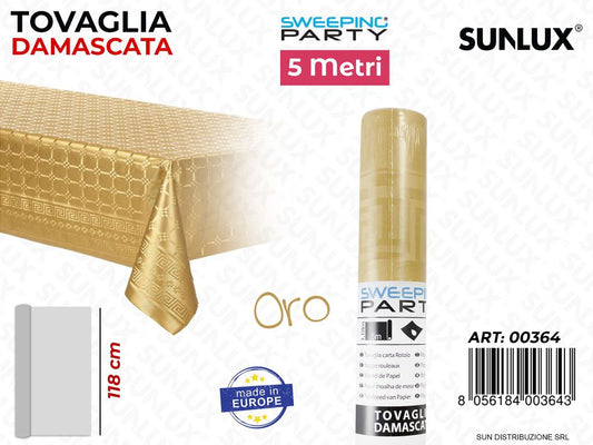 118CM*5MT TOVAGLIA ORO METAL DAMASC.