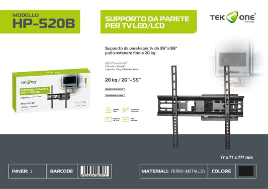 Supporto Da Parete Per Tv LED/LCD 26-55'' 20KG