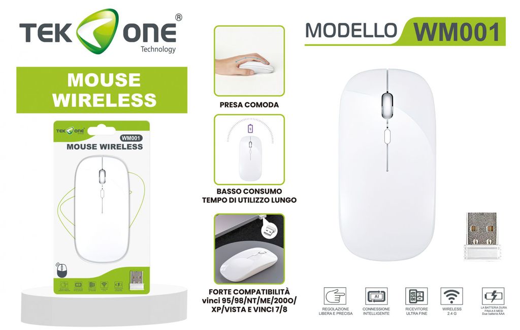 Mouse Senza Filo 2.4 Ghz