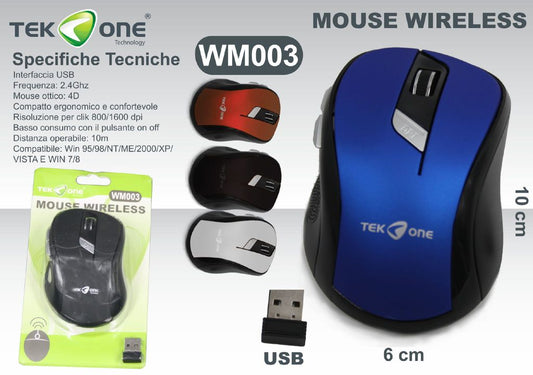 Mouse Senza Filo 2.4 Ghz