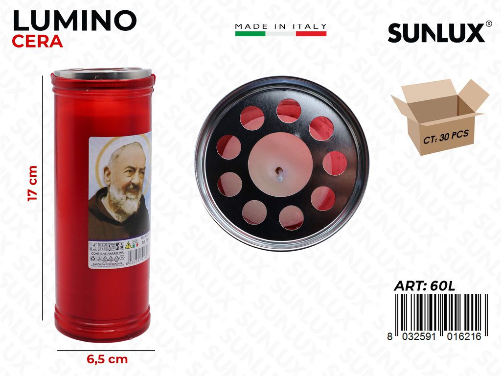 Lumino Cera San Pio T60L 6.5*17CM