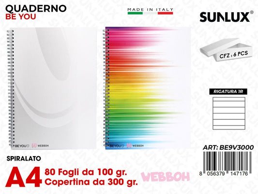 RIG.1R MAXI QUADERNI SPIR. BE YOU WEBBOH 100GR /PZ DA 6**