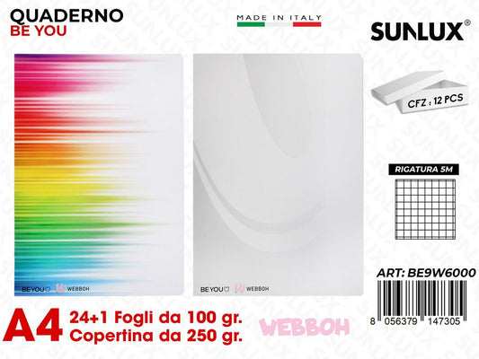 RIG. 5M MAXI QUADERNI BE YOU WEBBOH 100GR /PZ DA 12**