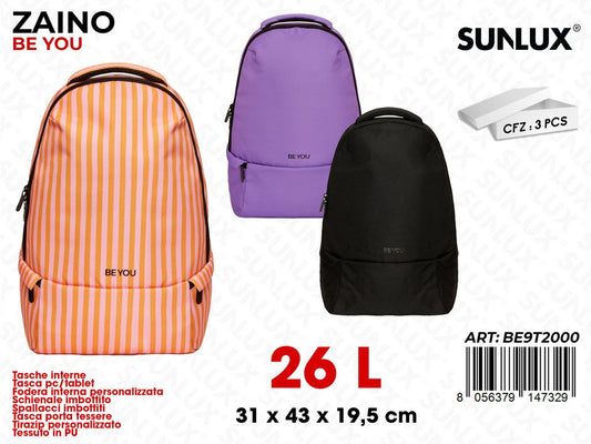 ZAINO BE YOU FANT. ASS. 26L 31*43*19.5CM /PZ DA 3**
