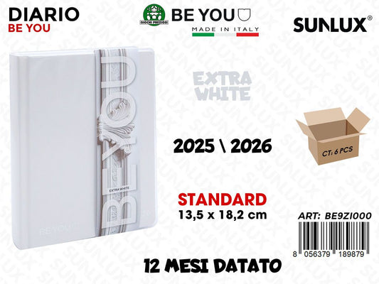 BEYOU 2025/2026 DIARIO 12MESI DATATO 13.5*18.2CM EX.WHITE