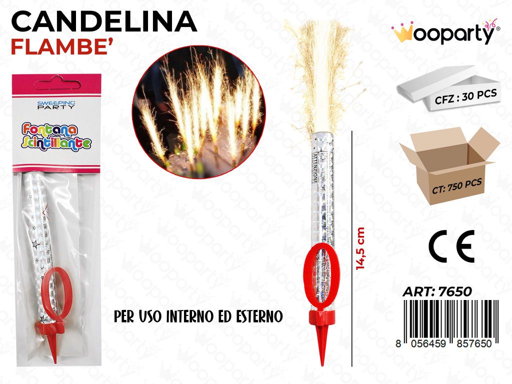 CANDELINA FLAMBE N. 0 14.5CM /PZ DA 30**