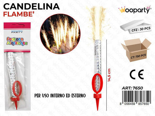 CANDELINA FLAMBE N. 0 14.5CM /PZ DA 30**