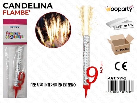 CANDELINA FLAMBE N.9 14.5CM /PZ DA 30**