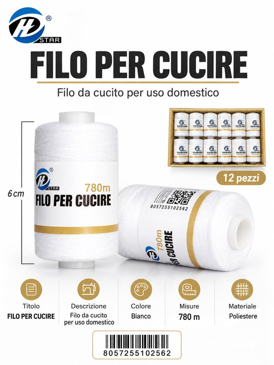 Filo Per Cucire 1/12 Ct 60