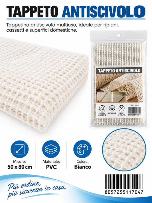 11704 E1 Tappeto Antiscivolo Bianco 50*80Cm 1/12 Ct 120