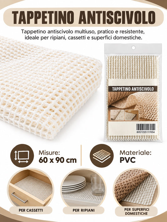 11705 E1 Tappeto Antiscivolo Bianco 60*90Cm 1/12 Ct 96
