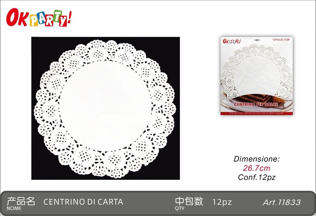 11833 Centrino Dolci Tondo 26,7Cm*12Pz