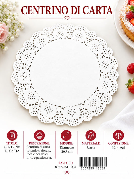 11833 Centrino Dolci Tondo 26,7Cm*12Pz