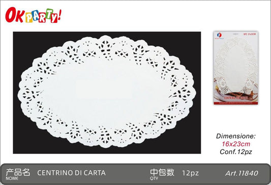 11840 Centrino Dolci Ovale 16X23Cm*12Pz