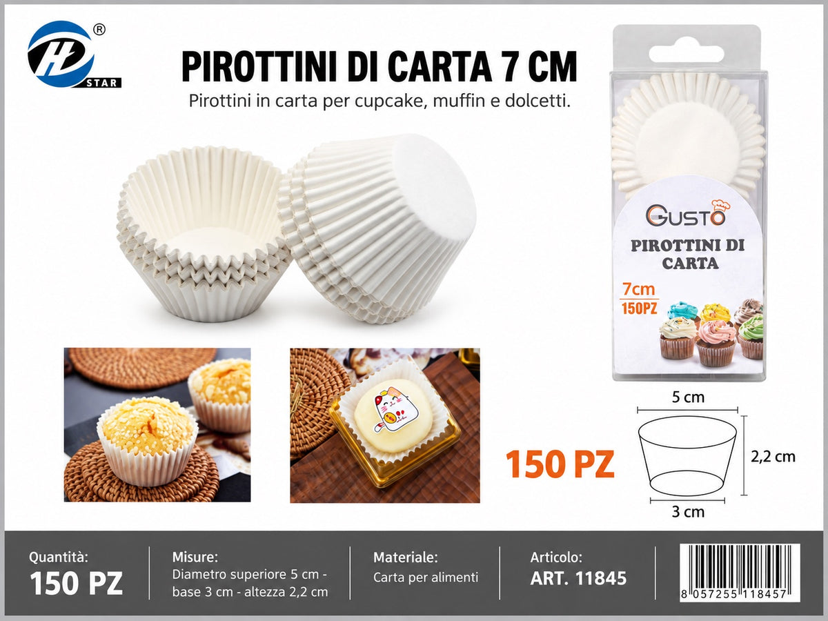 11845 Pirottini Di Carta Bianco 7Cm 1/12