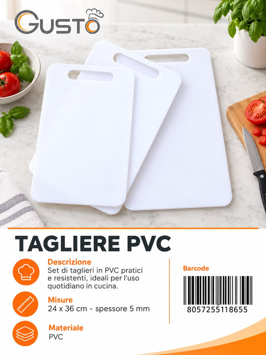 11865 Tagliere Pvc Bianco 24.5X36Cm 1/6 Ct 48