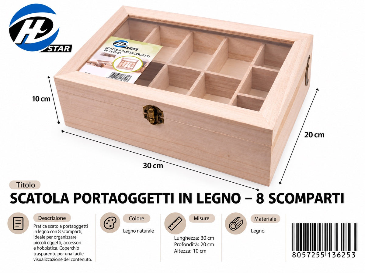 13625 Scatola P/Oggetti Di Legno 13P Ct 12