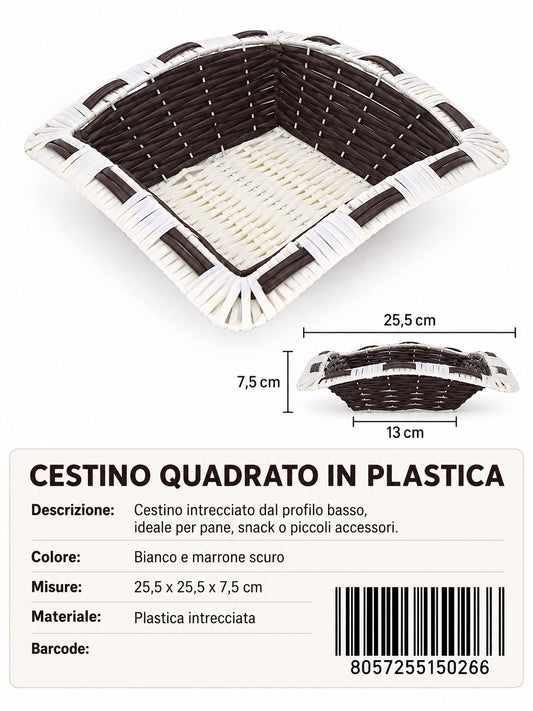 15026 Cesto Quadrato A Fondo Multiuso Ct 100