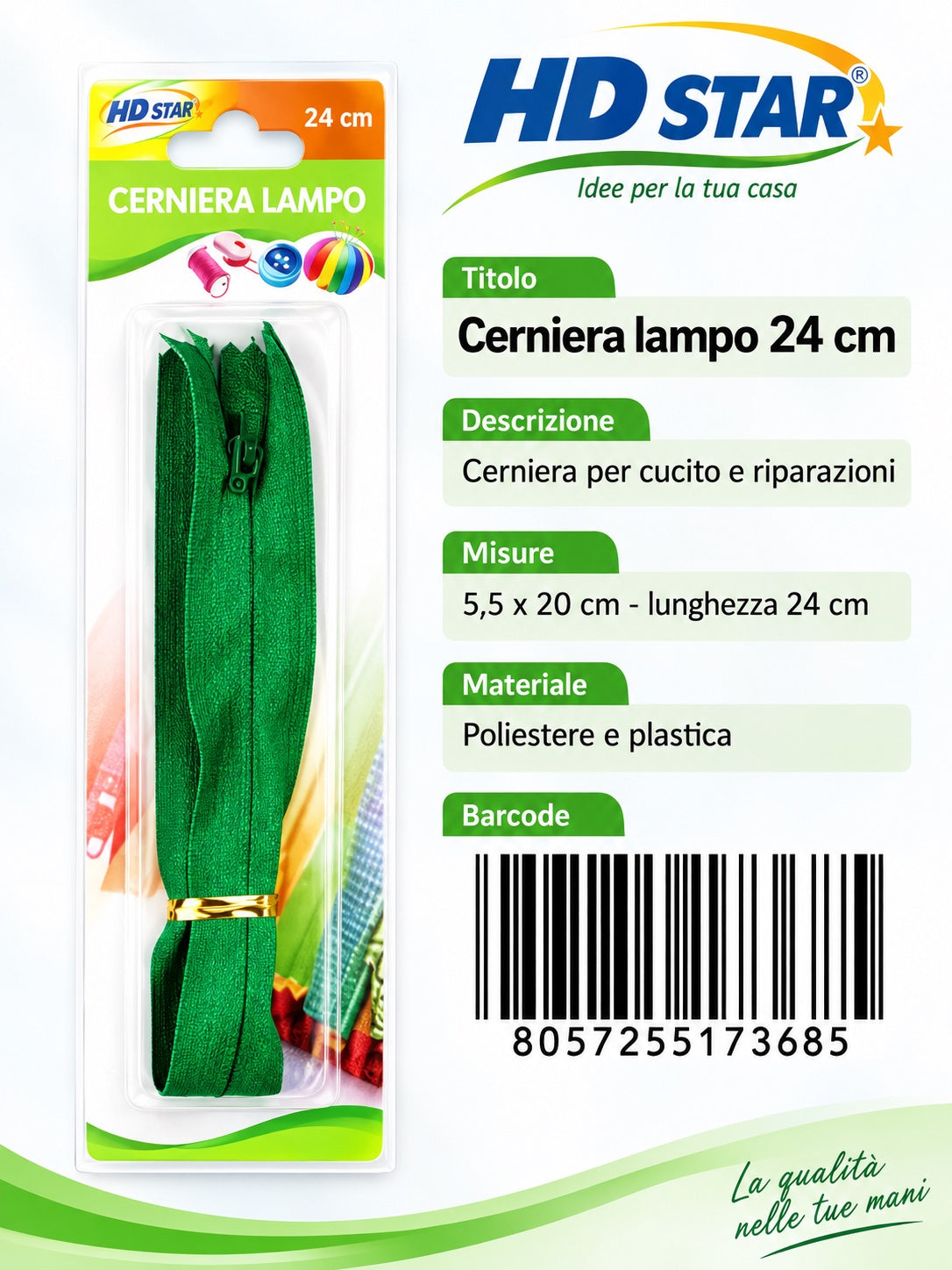 17368 Cerniera Lampo 1/24
