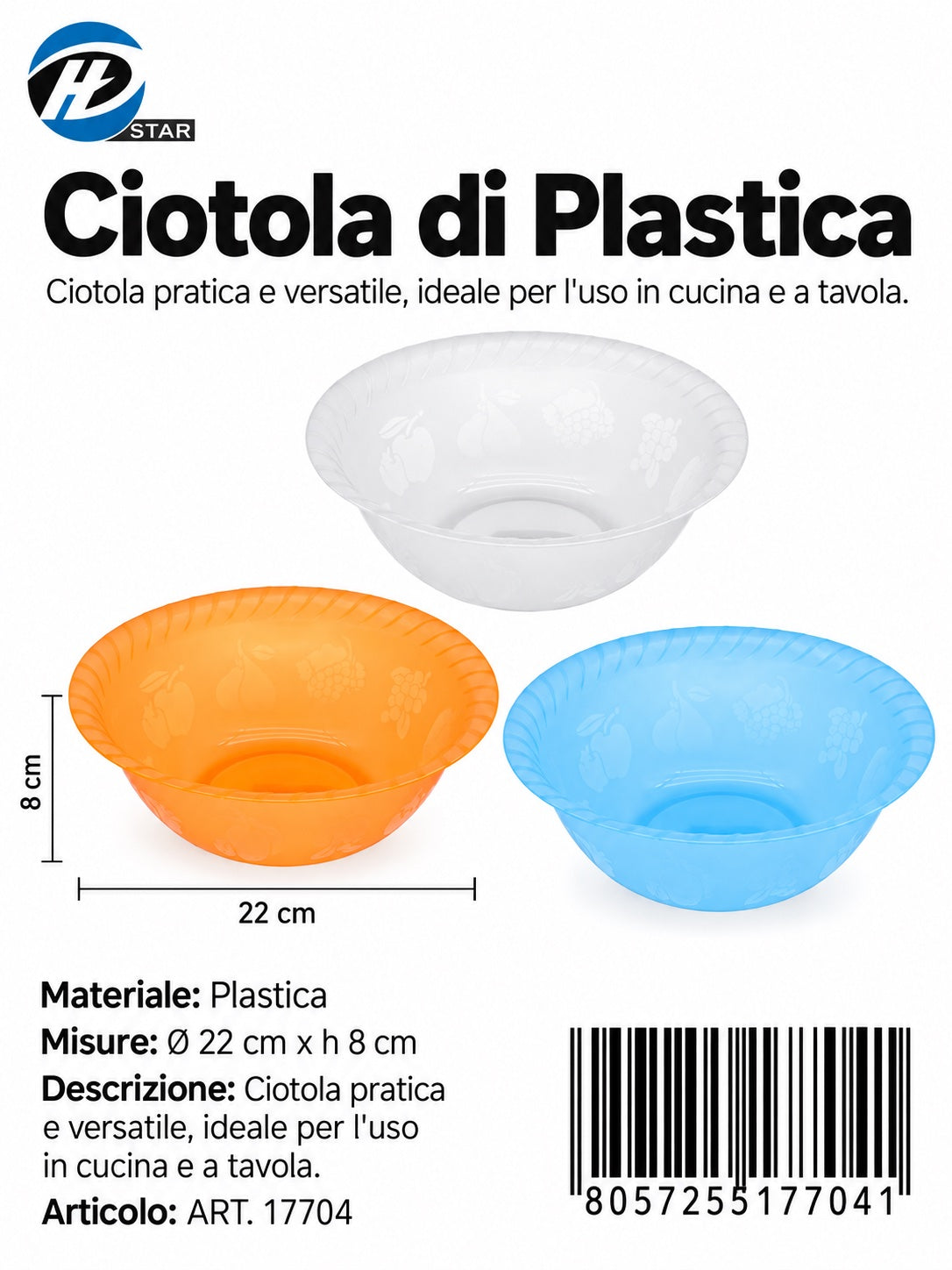 17704 Ciotola In Plastica S 1/12