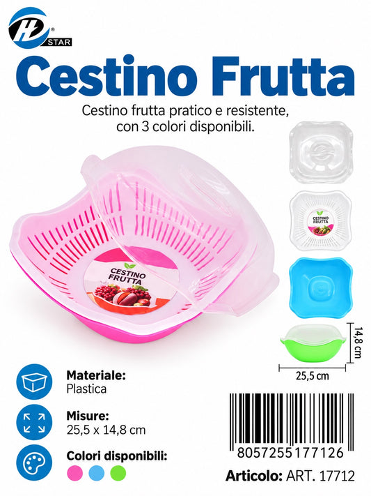 17712 Cesto Quadrato Multiuso In Plastica