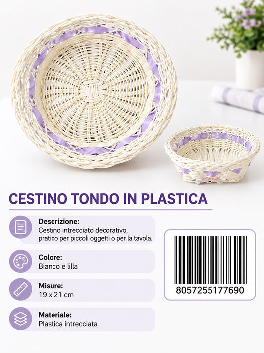 17769 Cesto Intrecciato In Plastica Ct 150