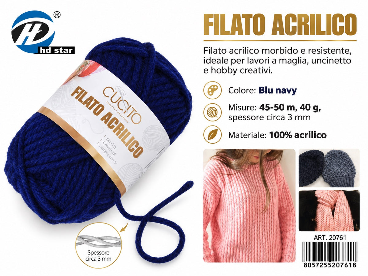 20761 Lana Acrilica 40G 1/10 Ct120 838# （549 ）