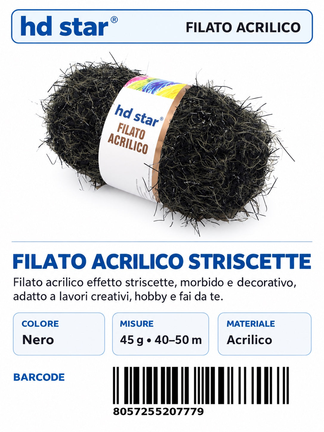 20777 Lana Acrilica Striscette 45G 1/10 Ct120 45 （626 ）