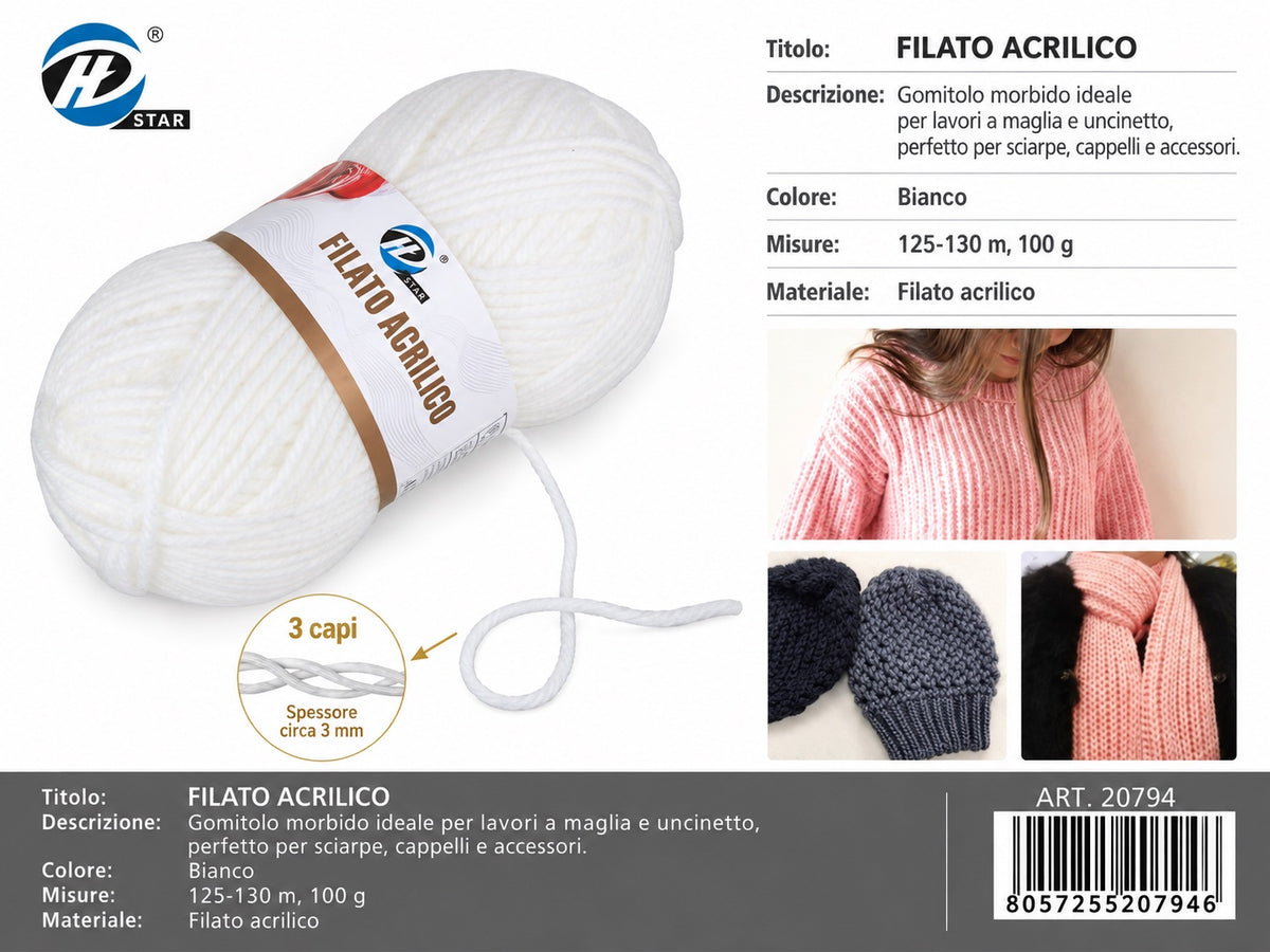 20794 Lana Acrilica 100G 125Mt 1/6 Ct72 848# （061 ）