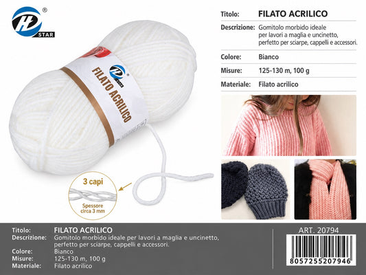 20794 Lana Acrilica 100G 125Mt 1/6 Ct72 848# （061 ）