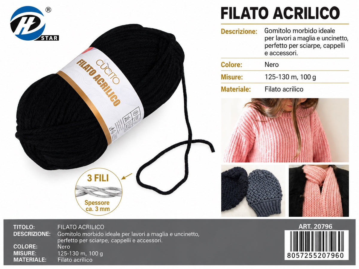 20796 Lana Acrilica 100G 125Mt 1/6 Ct72 848# （564 ）
