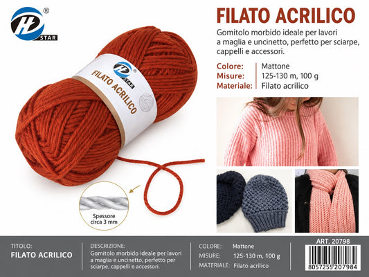 20798 Lana Acrilica 100G 125Mt 1/6 Ct72 848# （533 ）