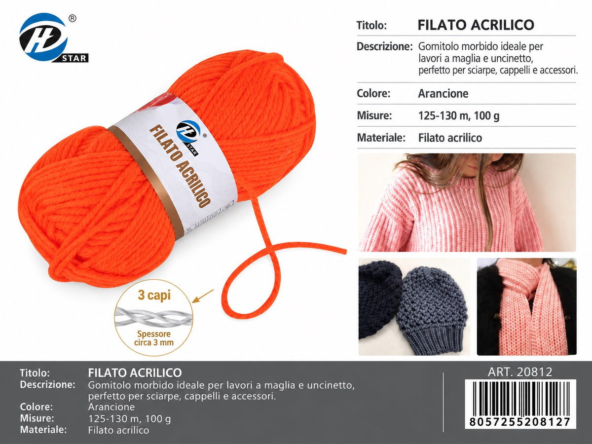 20812 Lana Acrilica 100G 125Mt 1/6 Ct72 848# （560 ）