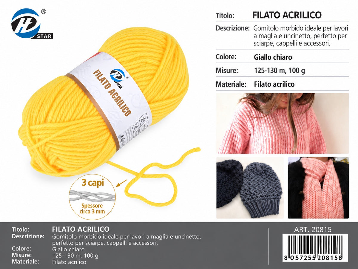 20815 Lana Acrilica 100G 125Mt 1/6 Ct72 848# （531 ）