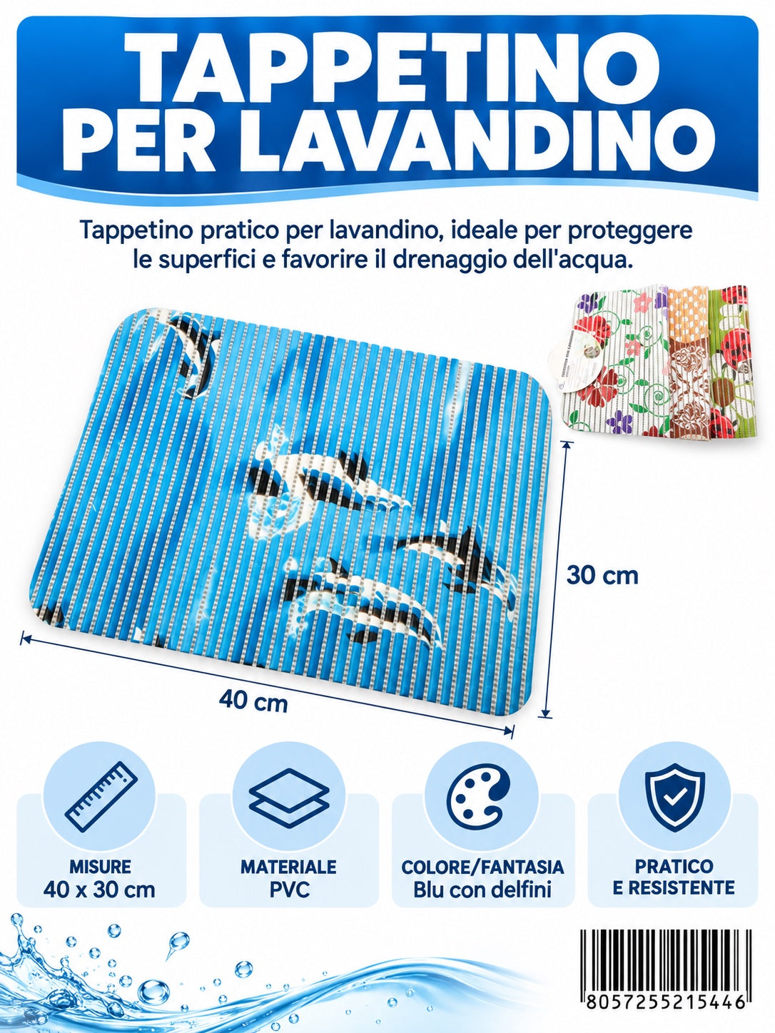 21544 Tappetino Per Lavandino 30X40Cm 1/12 Ct 60