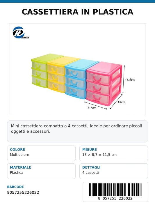 Cassetti Di Plastica 3 Piani Ct 72