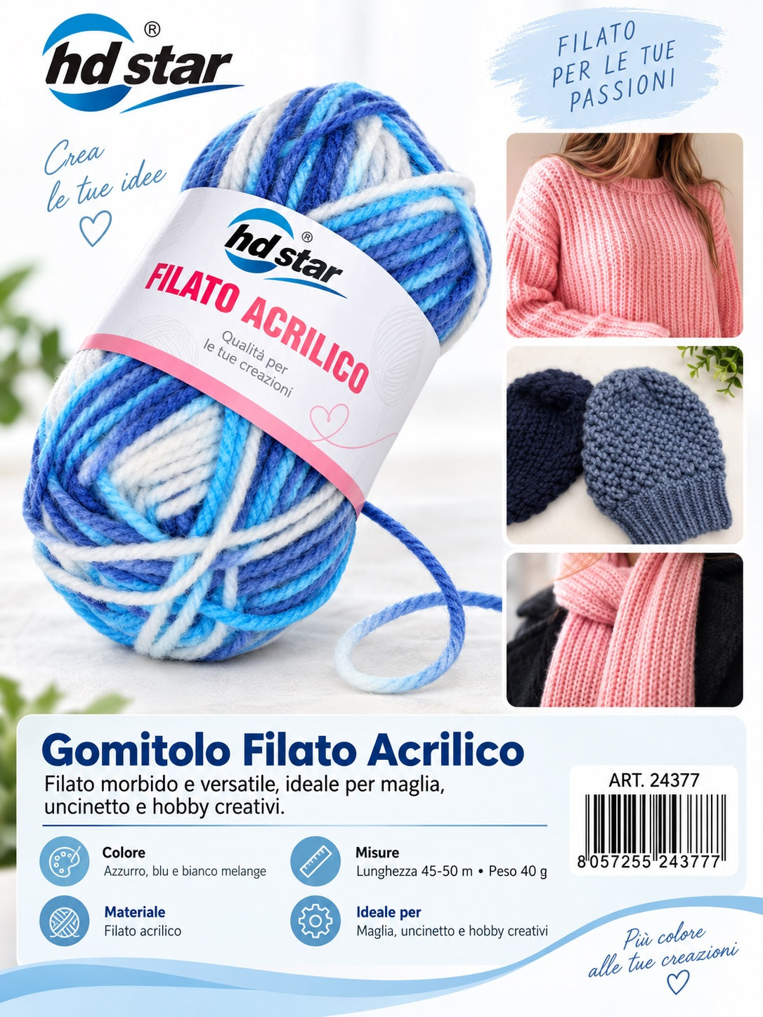 24377 Bicolore Lana Acrilica 40G 1/10 Ct 120