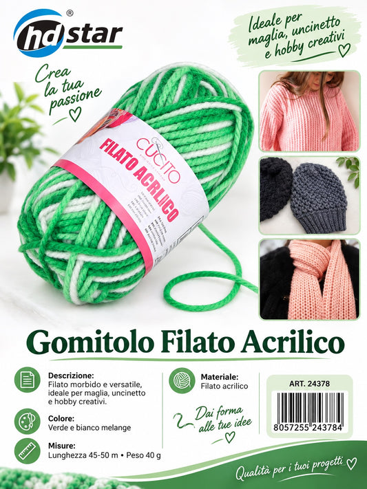 24378 Bicolore Lana Acrilica 40G 1/10 Ct 120