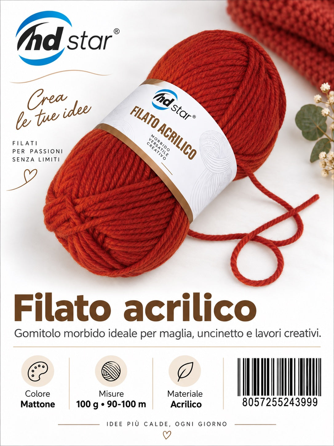 24399 Lana Acrilica 100G 130Mt 1/6 Ct72 836# （533 ）