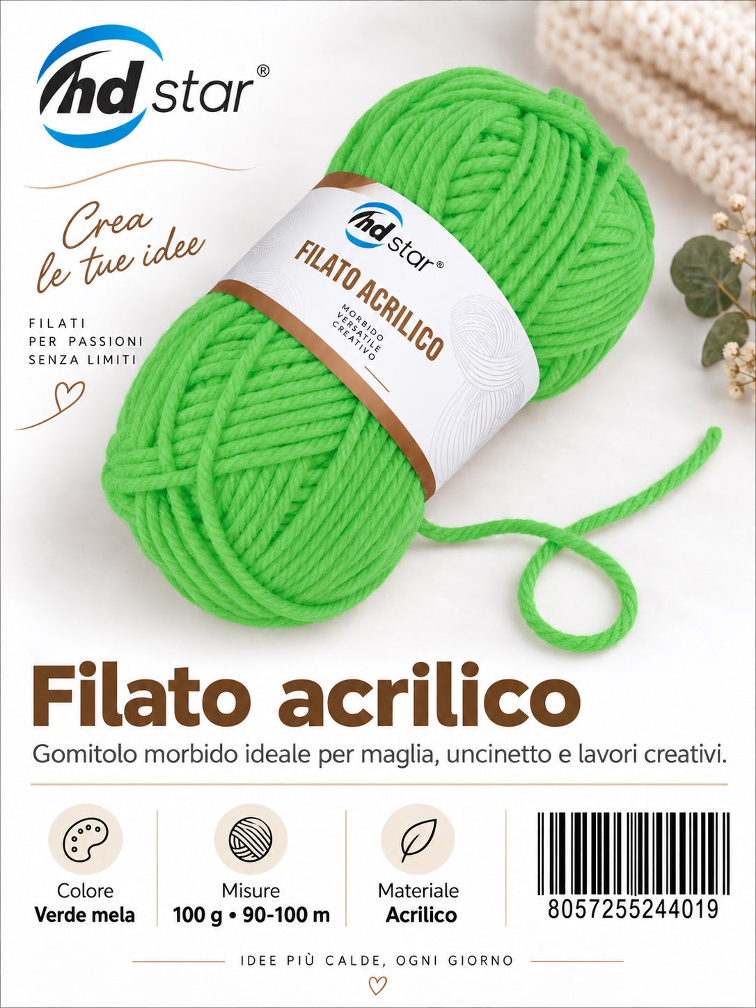 24401 Lana Acrilica 100G 70Mt 1/6 Ct72 836# （537 ）